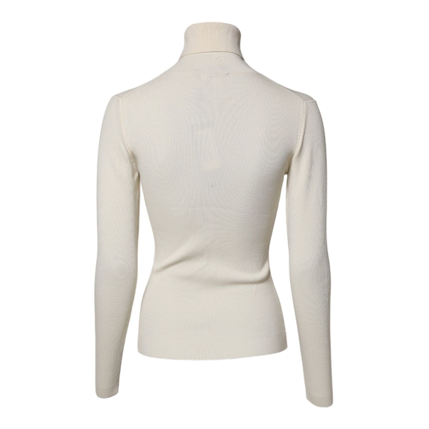 Dolce & Gabbana Cream Long Sleeves Turtleneck Slim Sweater