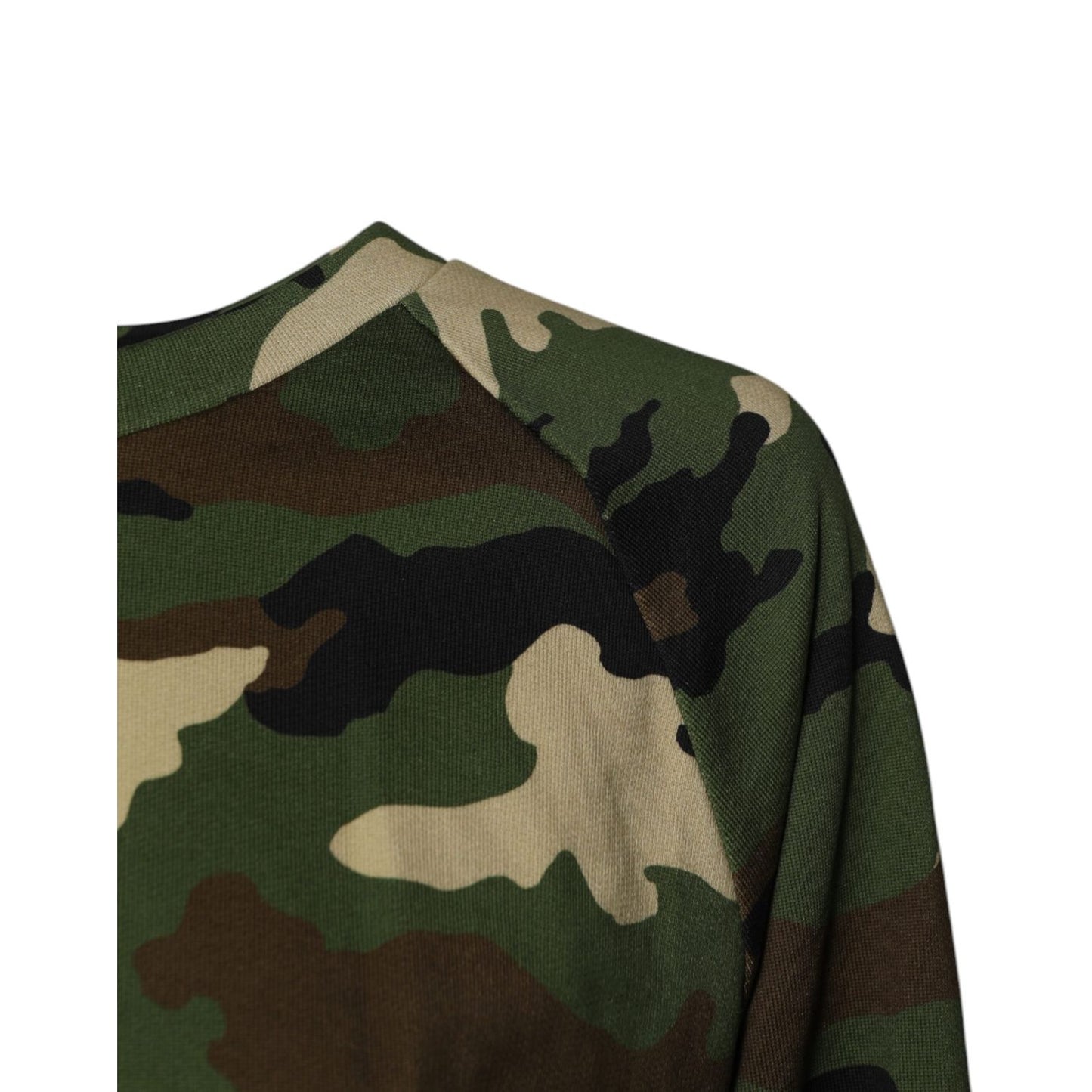 Dolce & Gabbana Multicolor Camou Cropped Sweatshirt Sweater