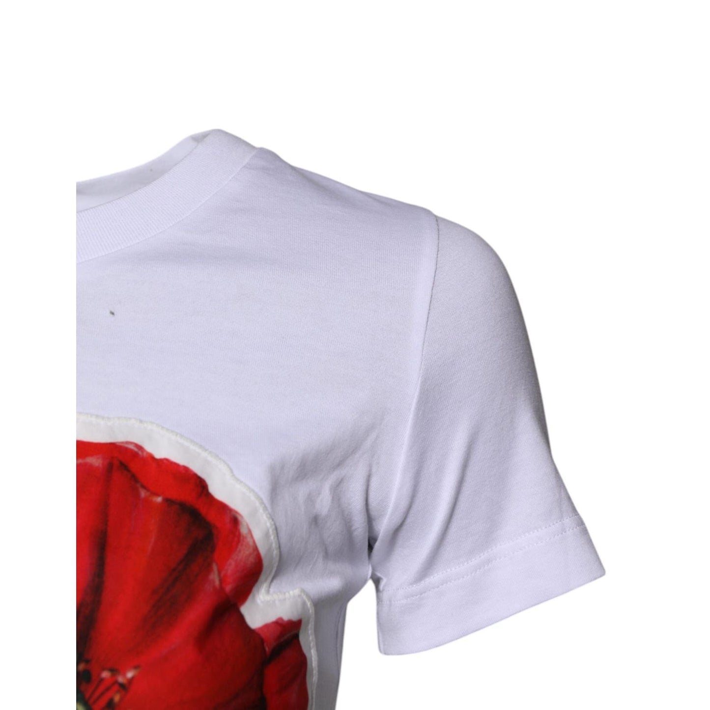 Dolce & Gabbana White Floral Print Cotton Crew Neck T-shirt TSH878648-36