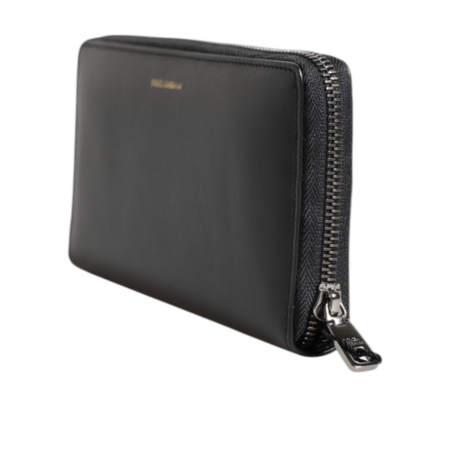 Dolce & Gabbana Black Blue Exotic Leather Embossed Continental Wallet