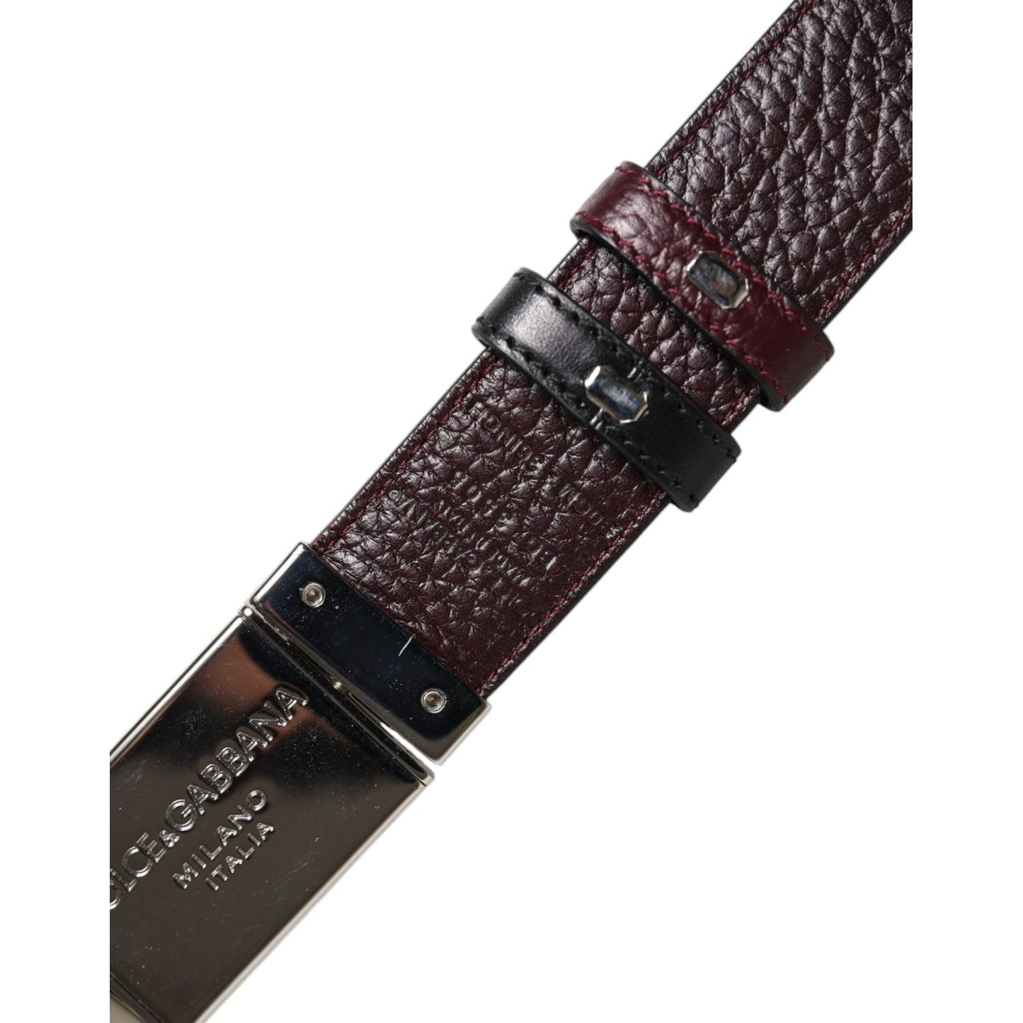 Dolce & Gabbana Black Brown Leather Metal Buckle Reversible Belt