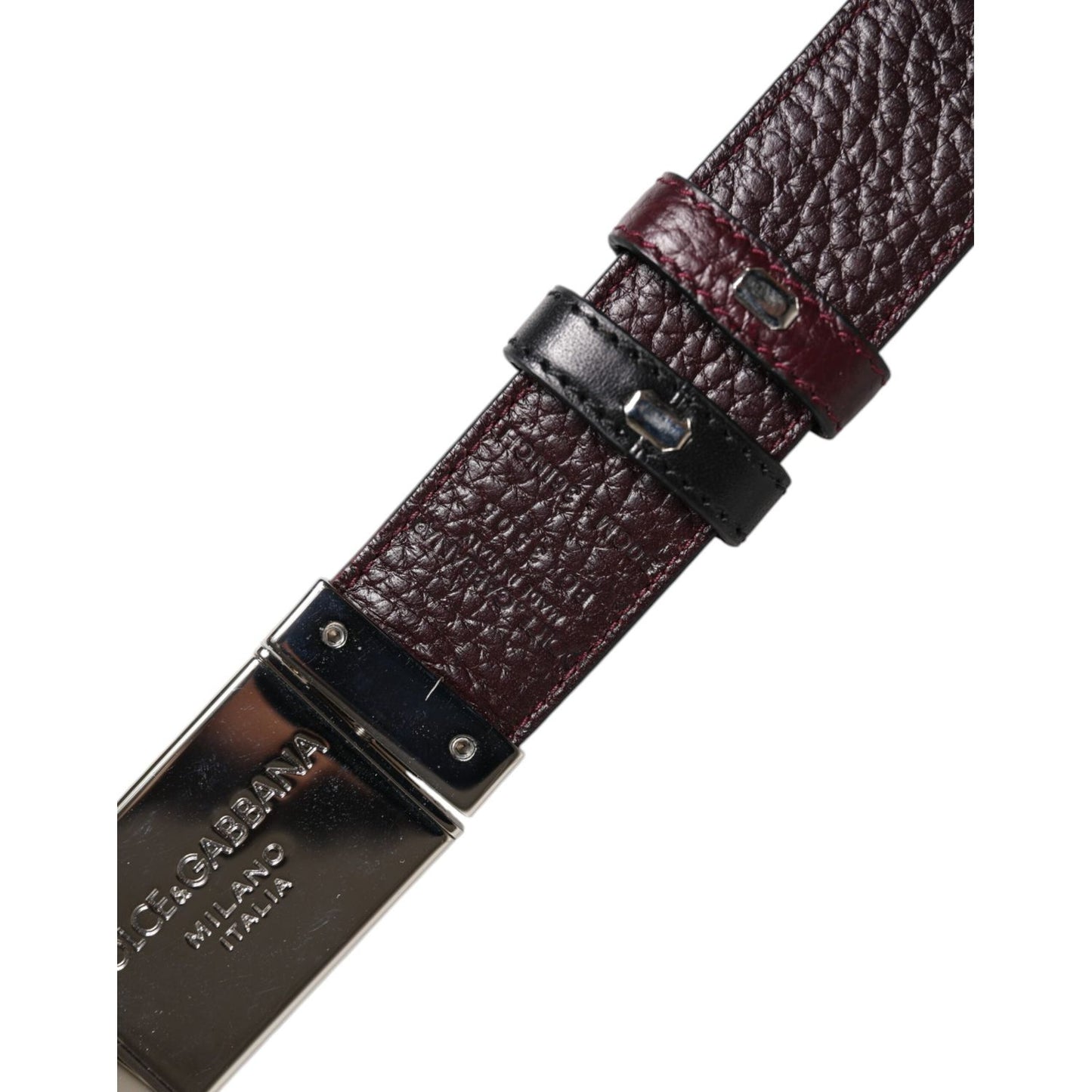 Dolce & Gabbana Black Brown Leather Metal Buckle Reversible Belt BEL9254-90
