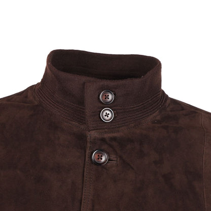 Emilio Romanelli Brown Calfskin Men Bomber Jacket