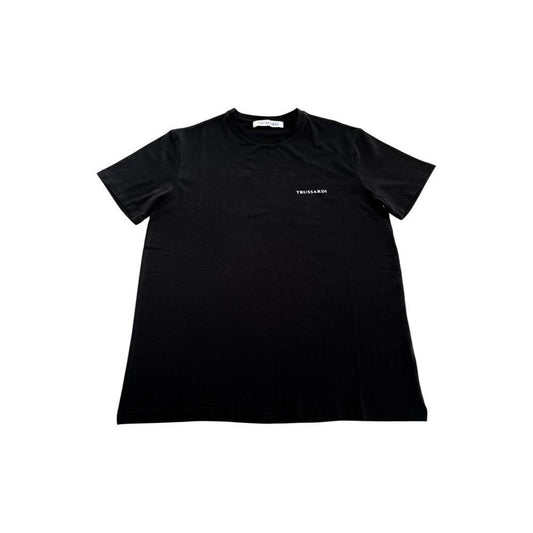 Trussardi Beachwear Black Cotton Men T-Shirt TR-24803-S