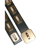 Dolce & Gabbana Green Leather Gold Tone Rotating Buckle Belt WMB393-75