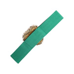Dolce & Gabbana Green Stretch Wide Waist Heart Embellished Belt WMB395-40