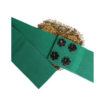 Dolce & Gabbana Green Stretch Wide Waist Heart Embellished Belt WMB395-40