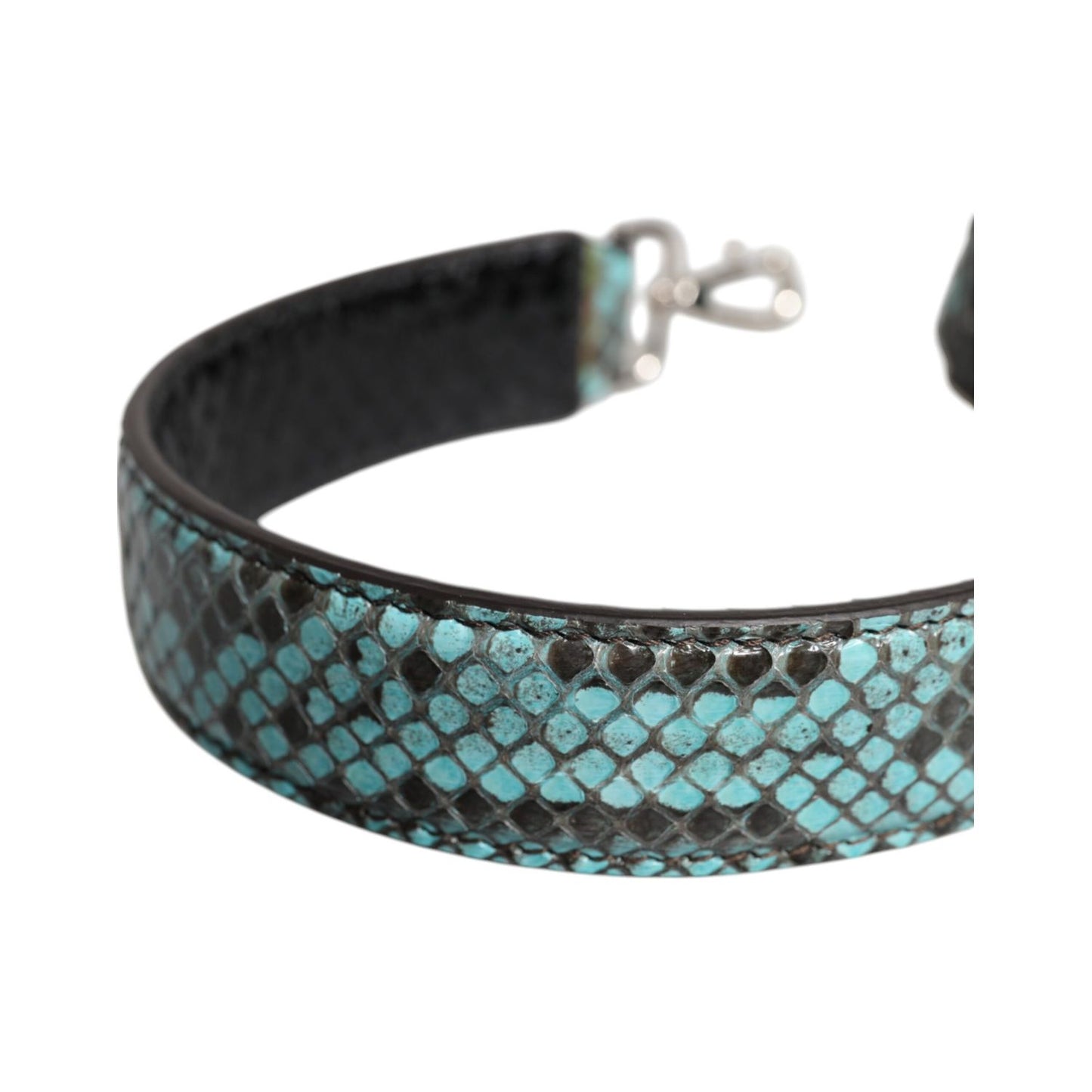 Dolce & Gabbana Black Blue Exotic Leather Bag Shoulder Strap
