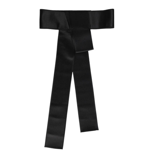 Dolce & Gabbana Black Satin Wide Waist Belt WMB463-36