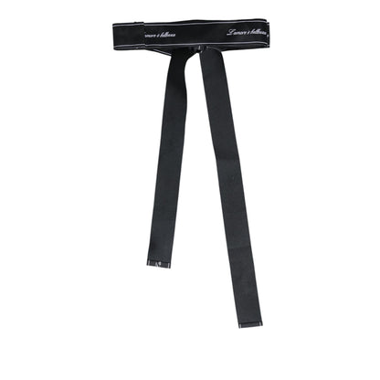 Dolce & Gabbana Black Waist Ribbon Wide Bow Logo Belt