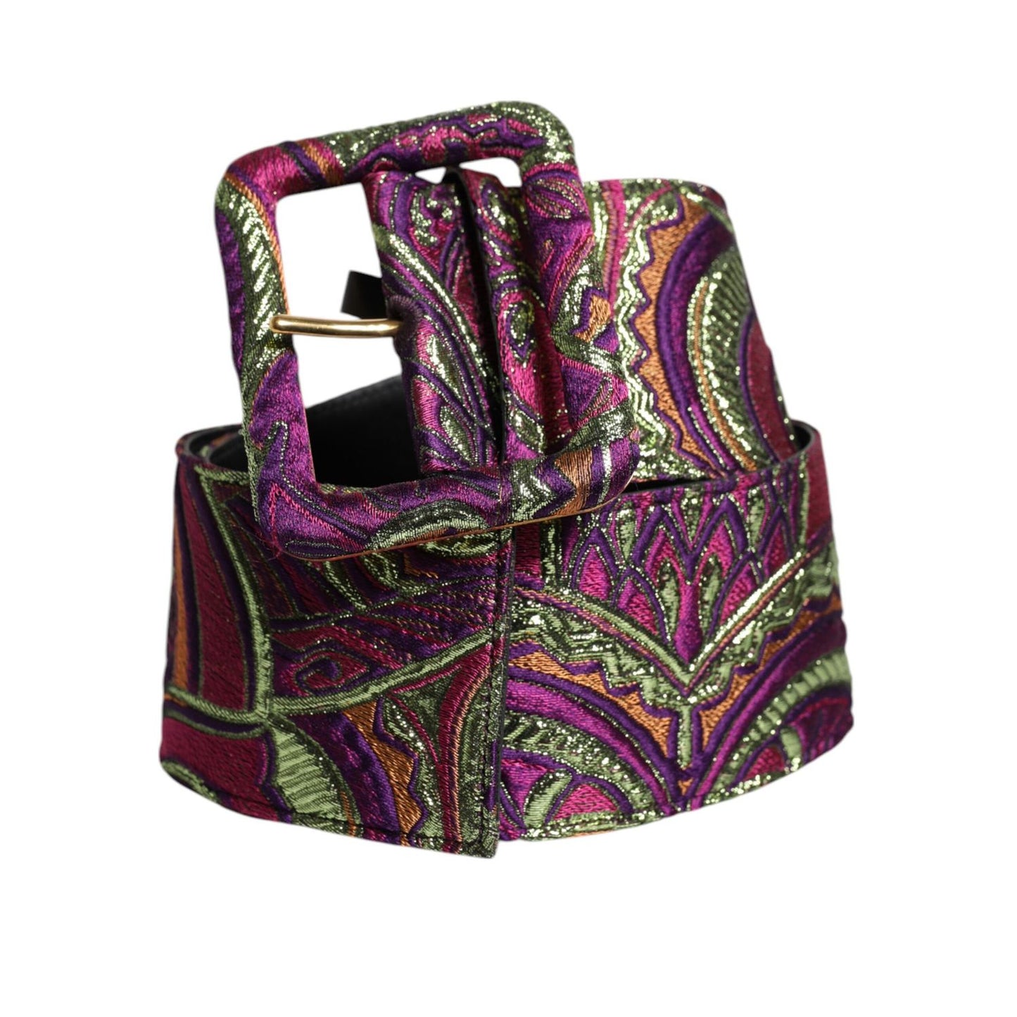 Dolce & Gabbana Multicolor Floral Jacquard Wide Waist Belt