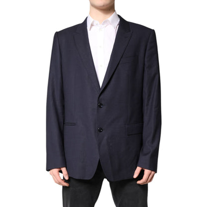 Dolce & Gabbana Black Wool Single Breasted Coat Blazer Suit