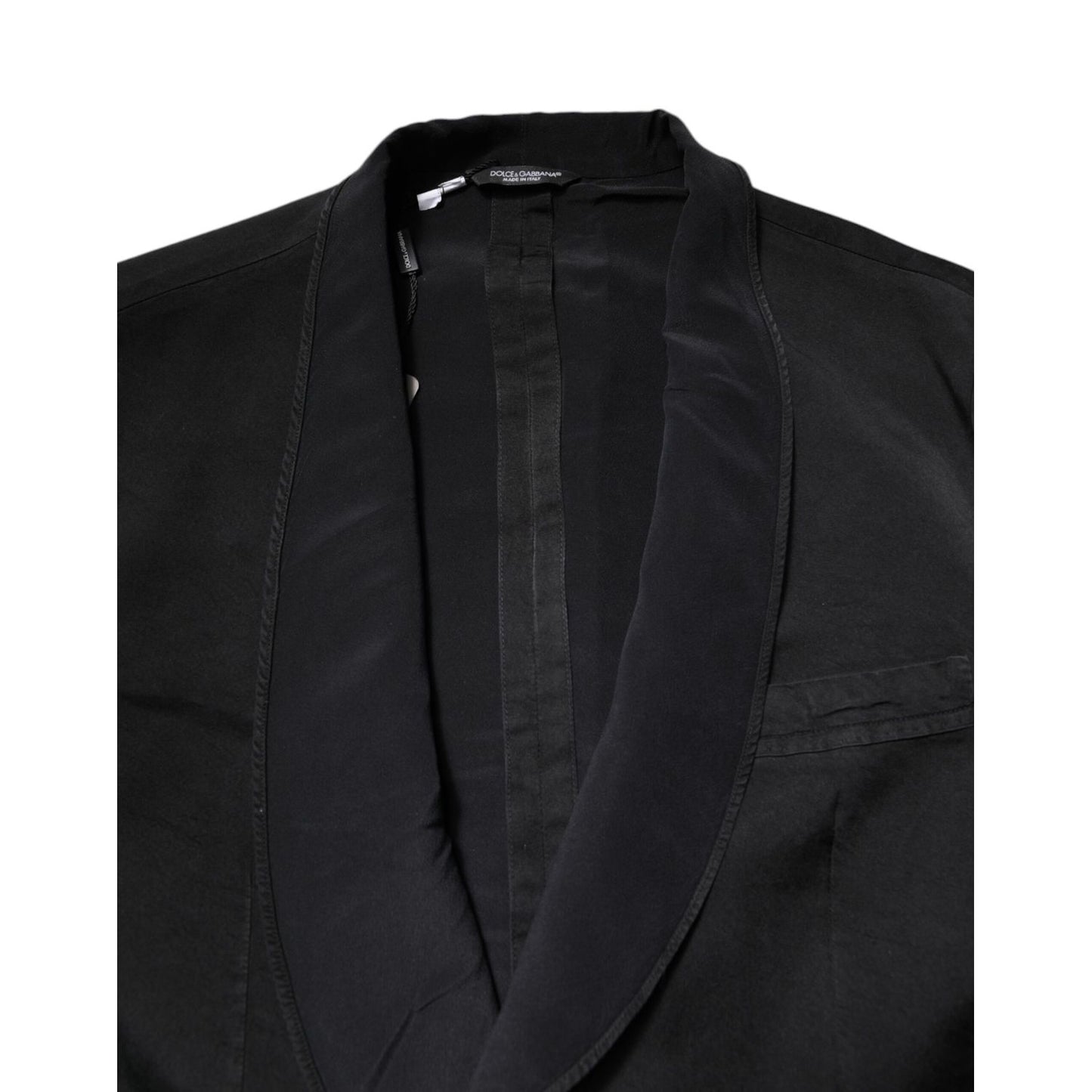 Dolce & Gabbana Black Silk Single Breasted Coat Blazer Suit