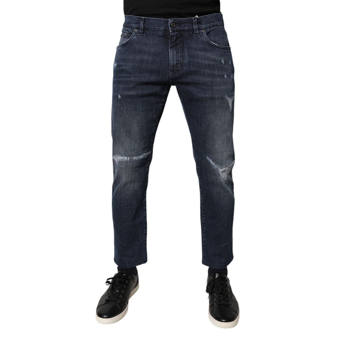 Dolce & Gabbana Blue Cotton Stretch Skinny Men Denim Jeans