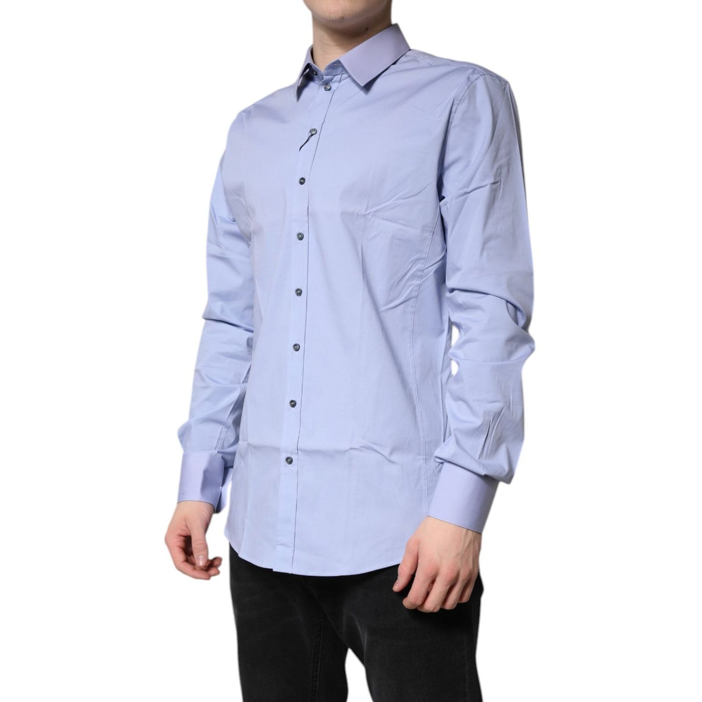 Dolce & Gabbana Light Blue Cotton SICILIA Dress Formal Shirt