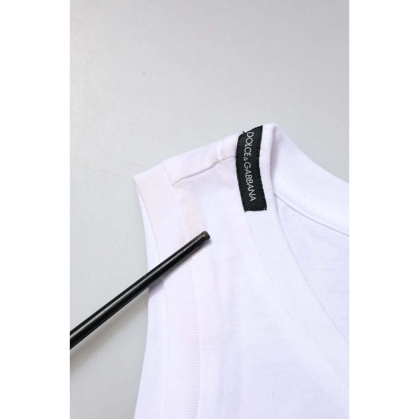 Dolce & Gabbana White Cotton Sleeveless Crew Neck T-shirt TSH878595-36