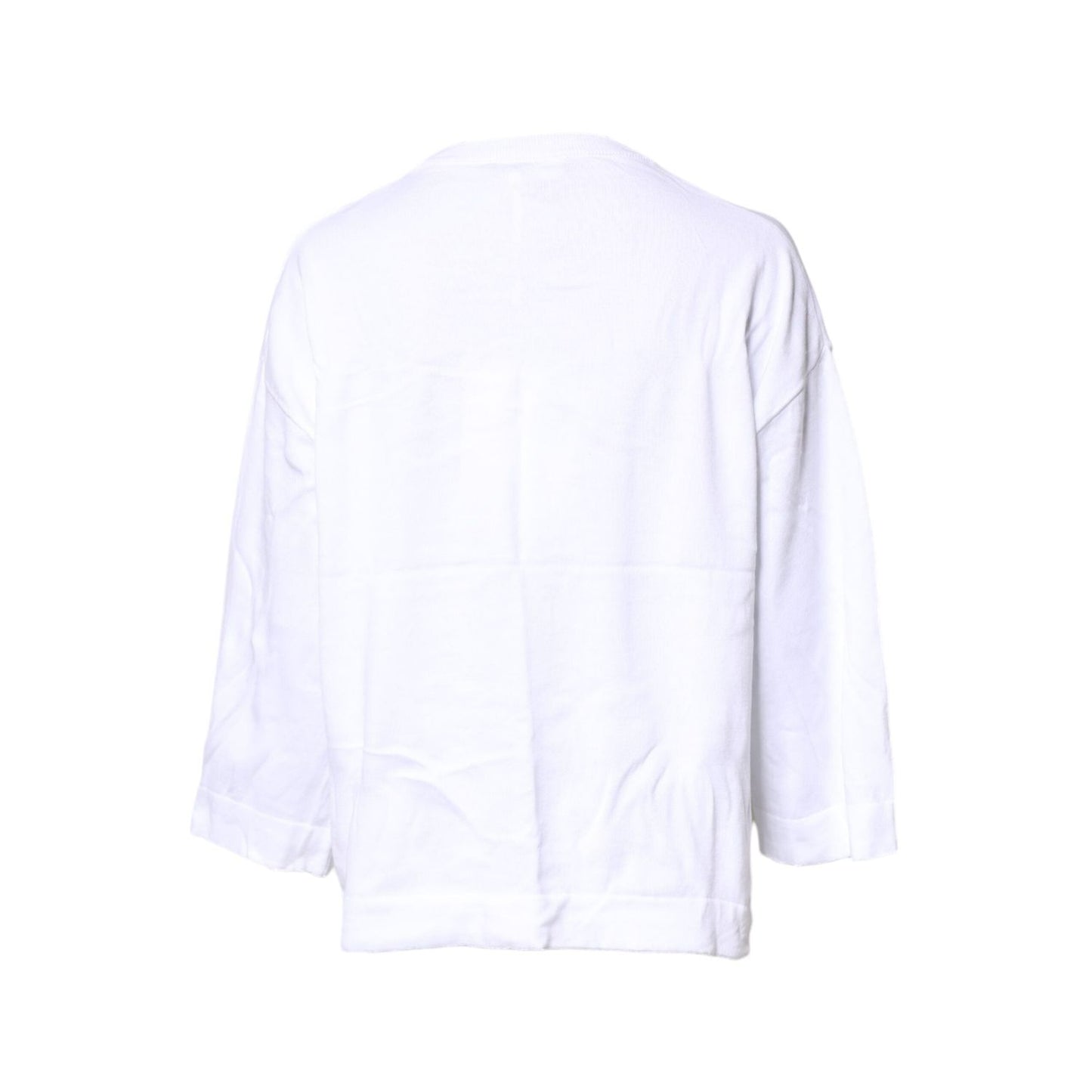 Love Moschino White Graphic Print Cotton Long Sleeves T-shirt TSH878604-42