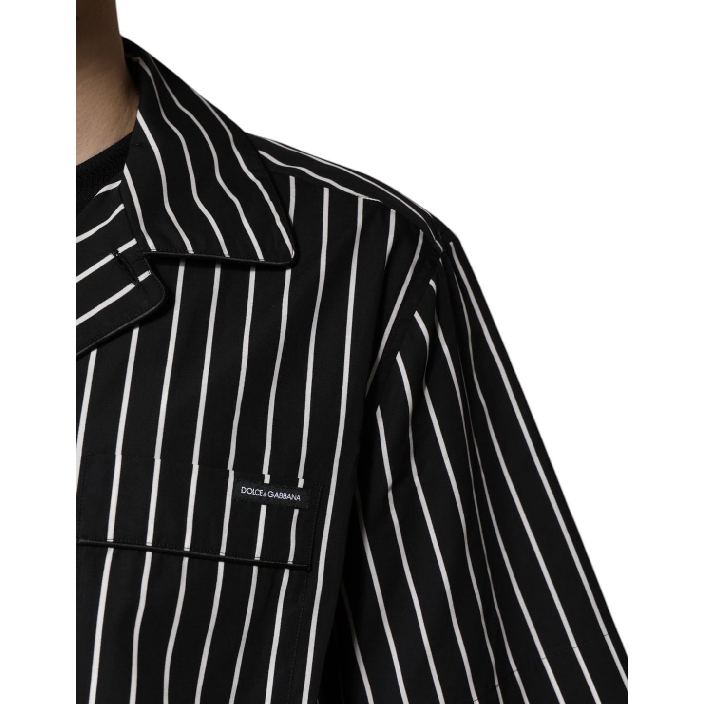 Dolce & Gabbana Black White Stripes Cotton Men Pajama Set Sleepwear