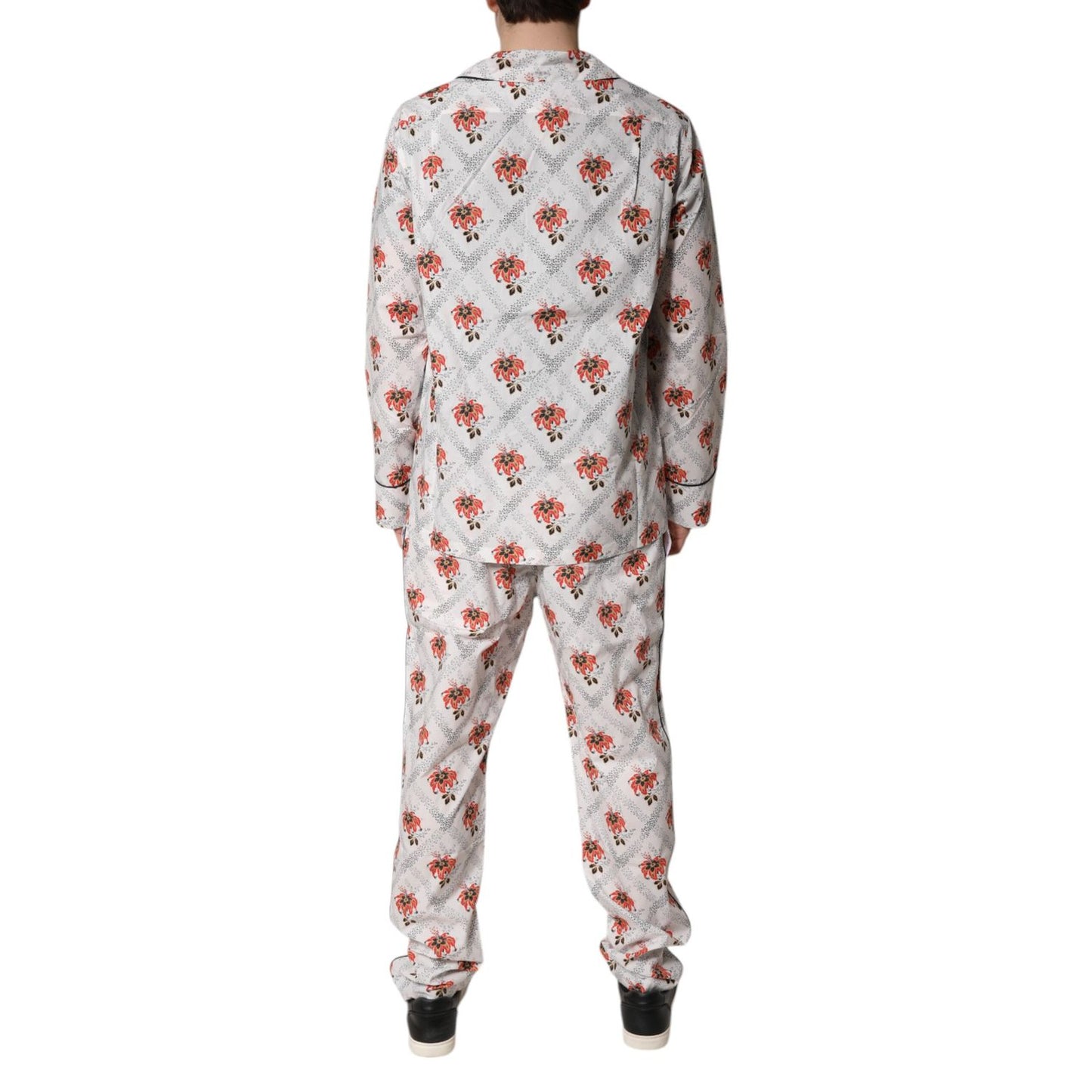 Dolce & Gabbana Multicolor Floral Print Cotton Pajama Set Sleepwear