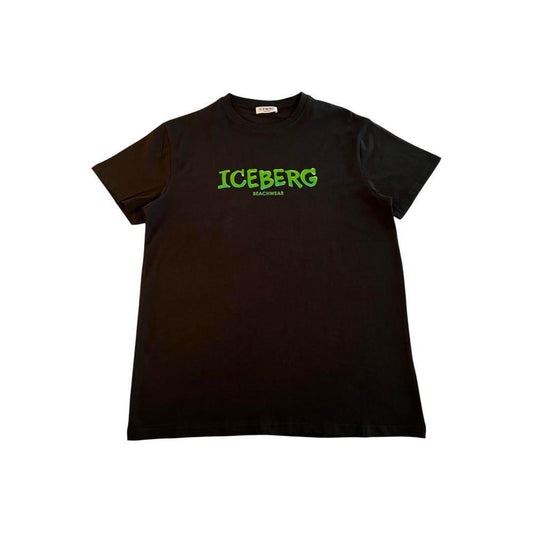 Iceberg Black Cotton Men T-Shirt IC-24784-S