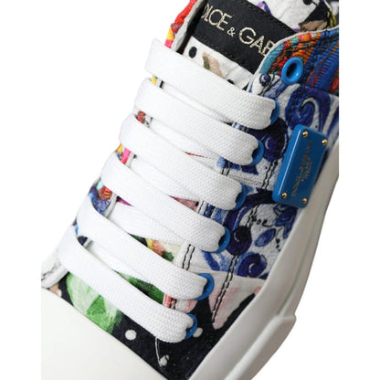 Dolce & Gabbana Multicolor Patchwork Low Top Sneakers Shoes