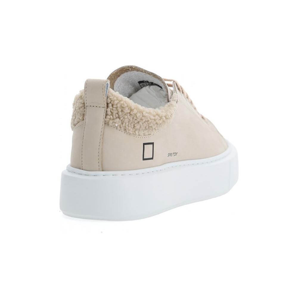 D.A.T.E Beige Leather Sneaker