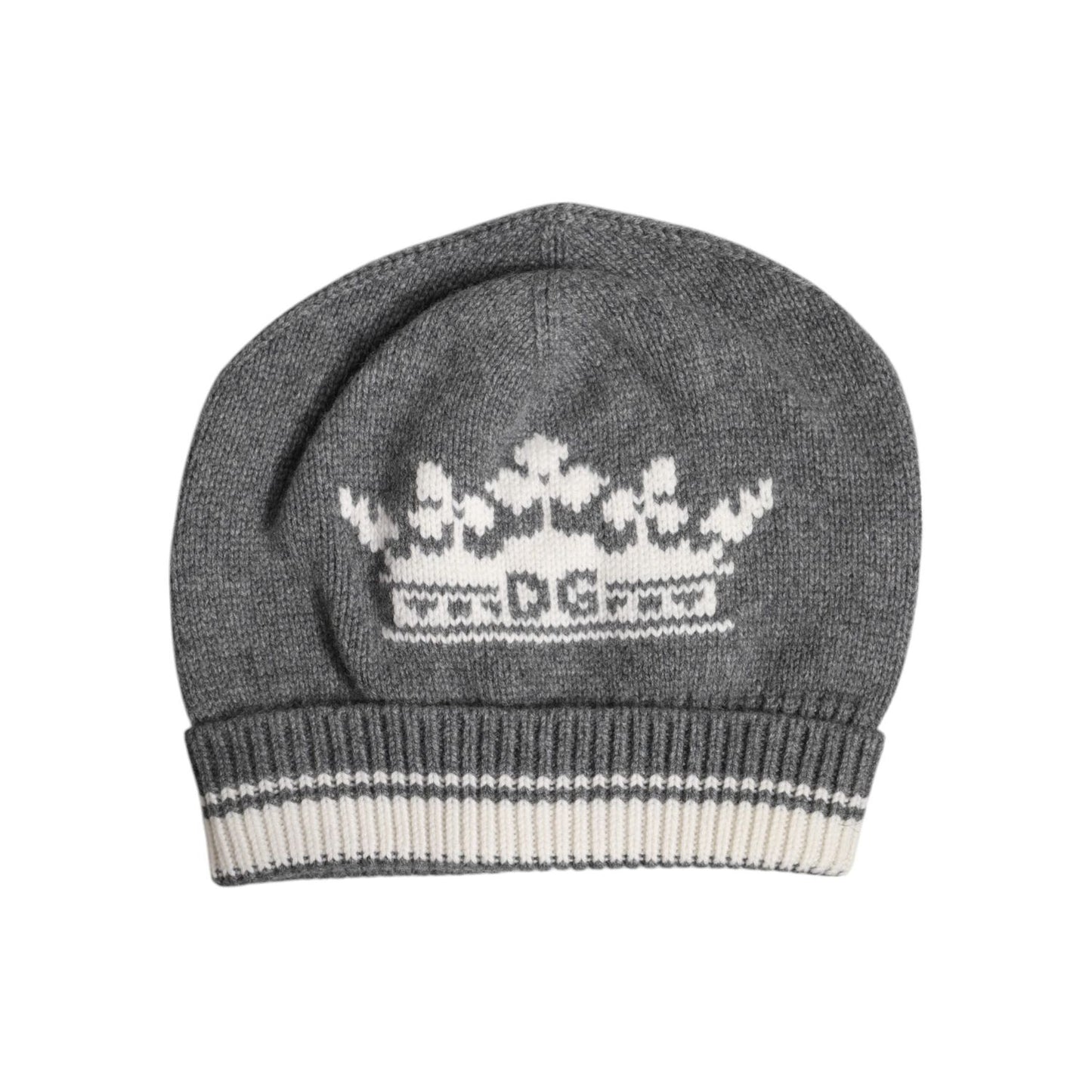 Dolce & Gabbana Gray Cashmere Knitted Winter Beanie Hat