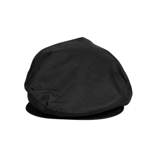 Dolce & Gabbana Black Cotton Newsboy Capello Cabbie Hat HAT9680-60
