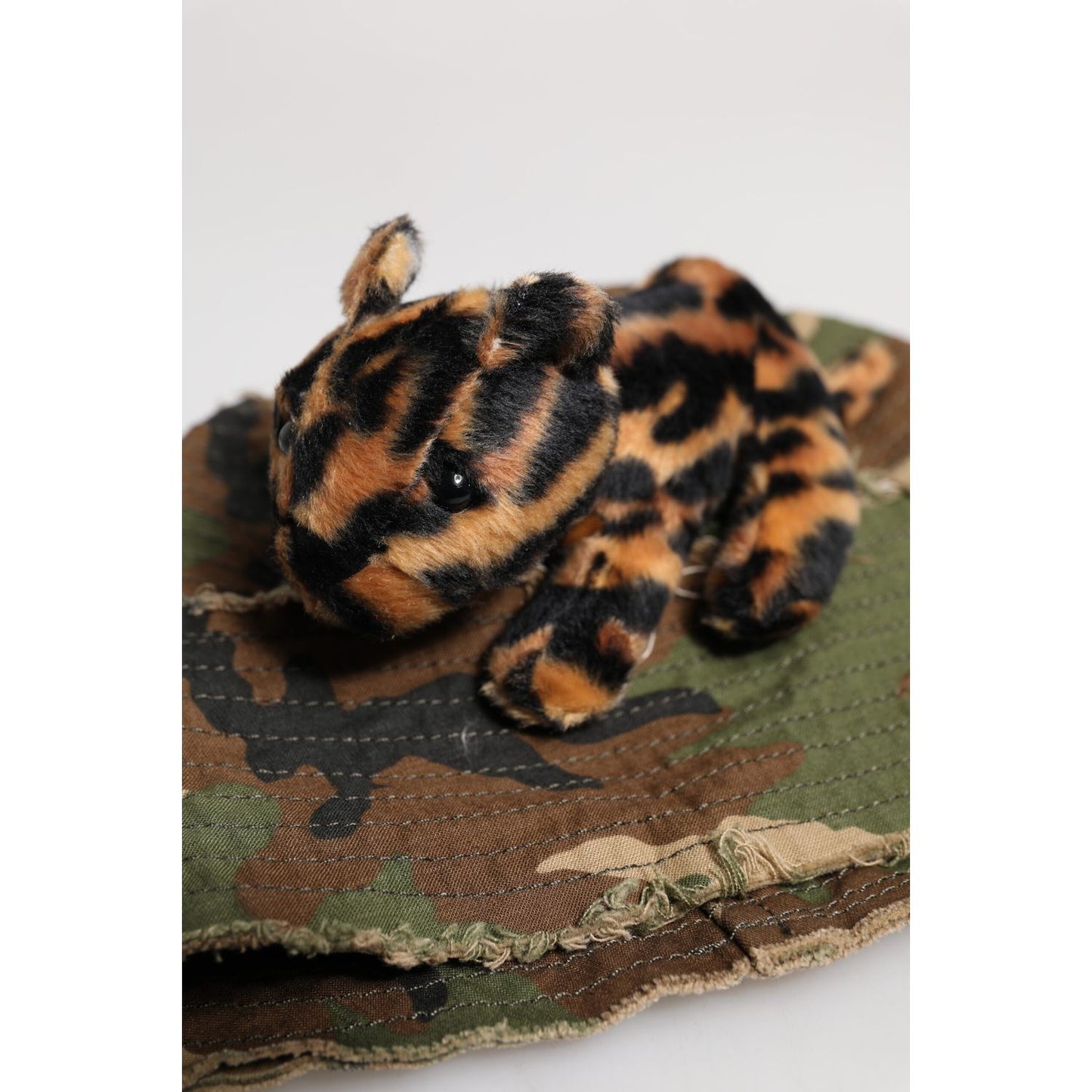 Dolce & Gabbana Multicolor Leopard Embellish Wide Brim Bucket Hat