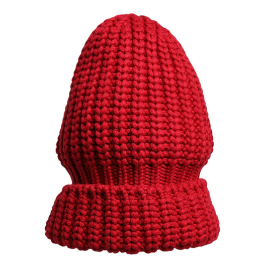 Dolce & Gabbana Red Solid Wool Knitted Winter Beanie Hat HAT9796