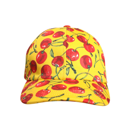 Dolce & Gabbana Yellow Cotton Printed 6 Panels Baseball Cap