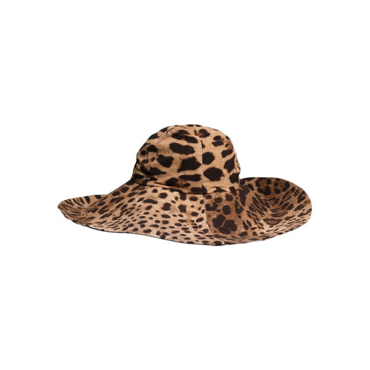 Dolce & Gabbana Brown Leopard Viscose Women Bucket Hat HAT9644-56