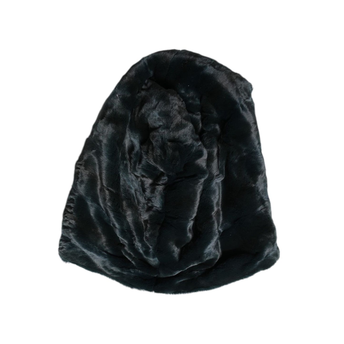 Dolce & Gabbana Black Weasel Fur Womens Beanie Hat