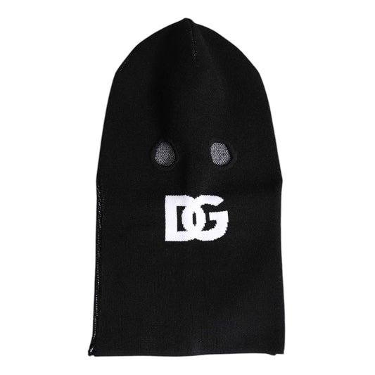 Dolce & Gabbana Black Cashmere Knitted Ski Mask Balaclava Hat