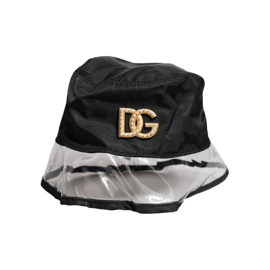 Dolce & Gabbana Black Nylon PVC DG Logo Bucket Hat HAT9835-57