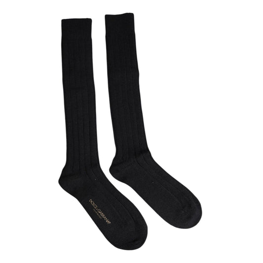 Dolce & Gabbana Black DG Logo Print Over The Calf Socks SCS2223-M