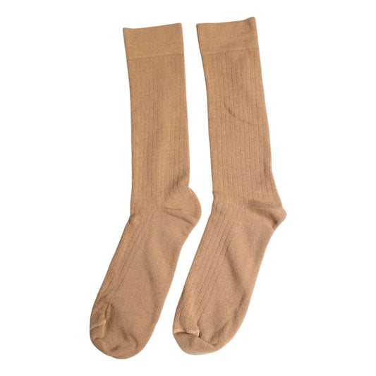 Dolce & Gabbana Brown Solid Cotton Mid Calf Men Socks SCS2229-L