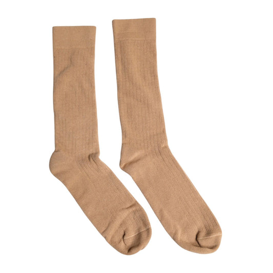 Dolce & Gabbana Brown Solid Cotton Mid Calf Men Socks SCS2229-L