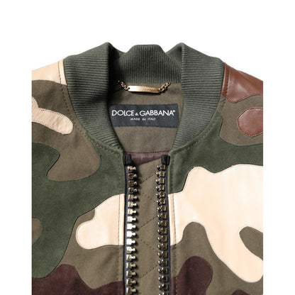 Dolce & Gabbana Multicolor Cotton Bomber Full Zip Jacket