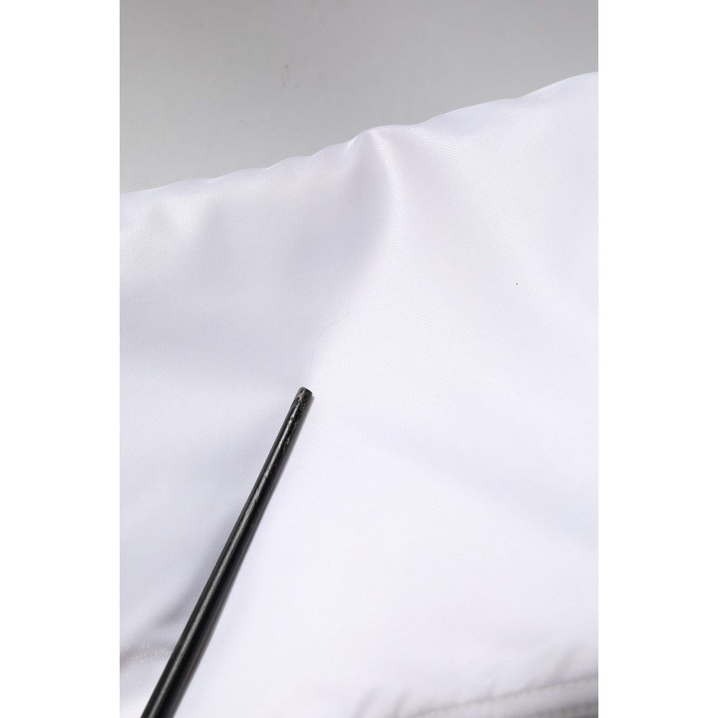 Dolce & Gabbana White Nylon Full Zip Cropped Bomber Jacket