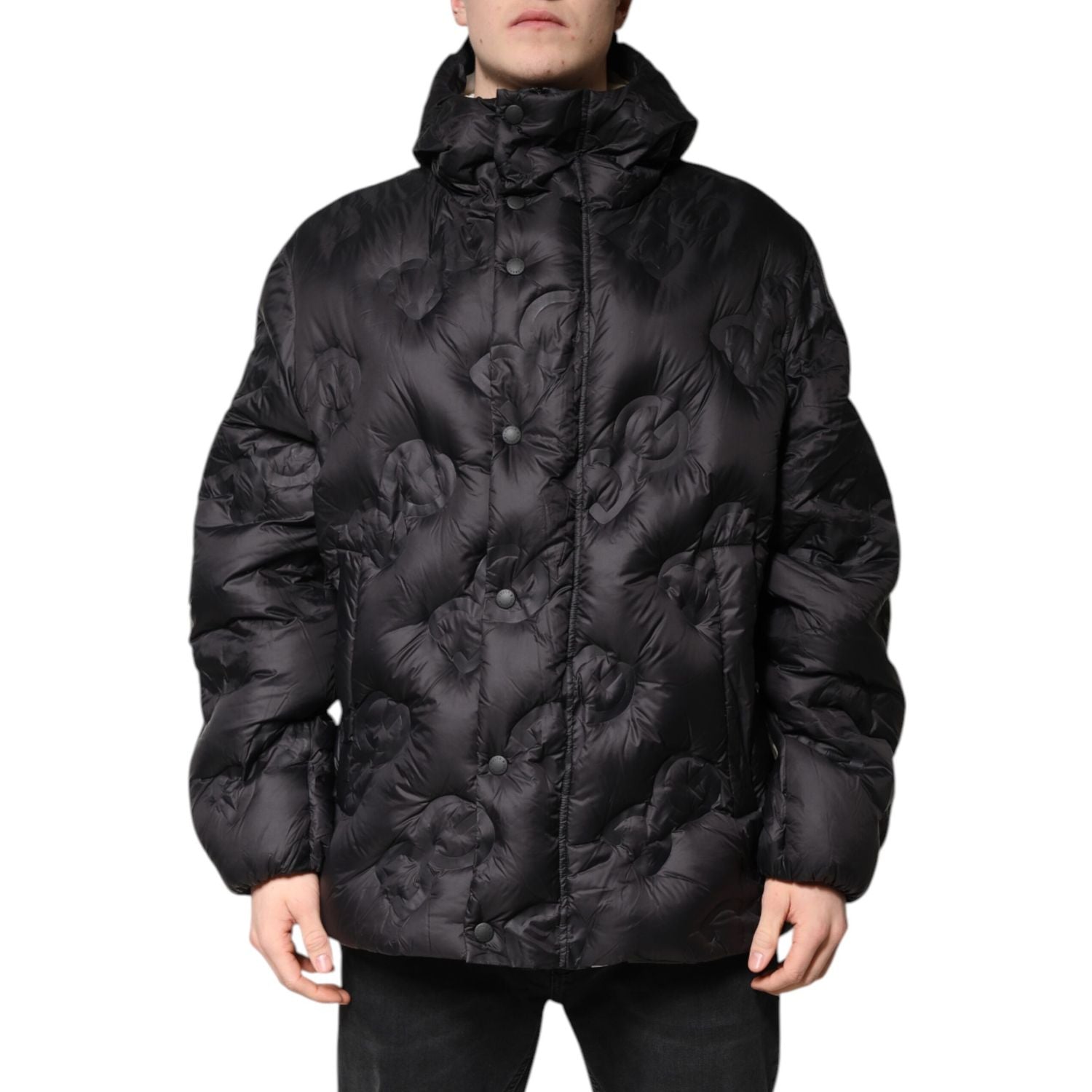 Dolce & Gabbana Black Hooded Parka Coat Winter Jacket