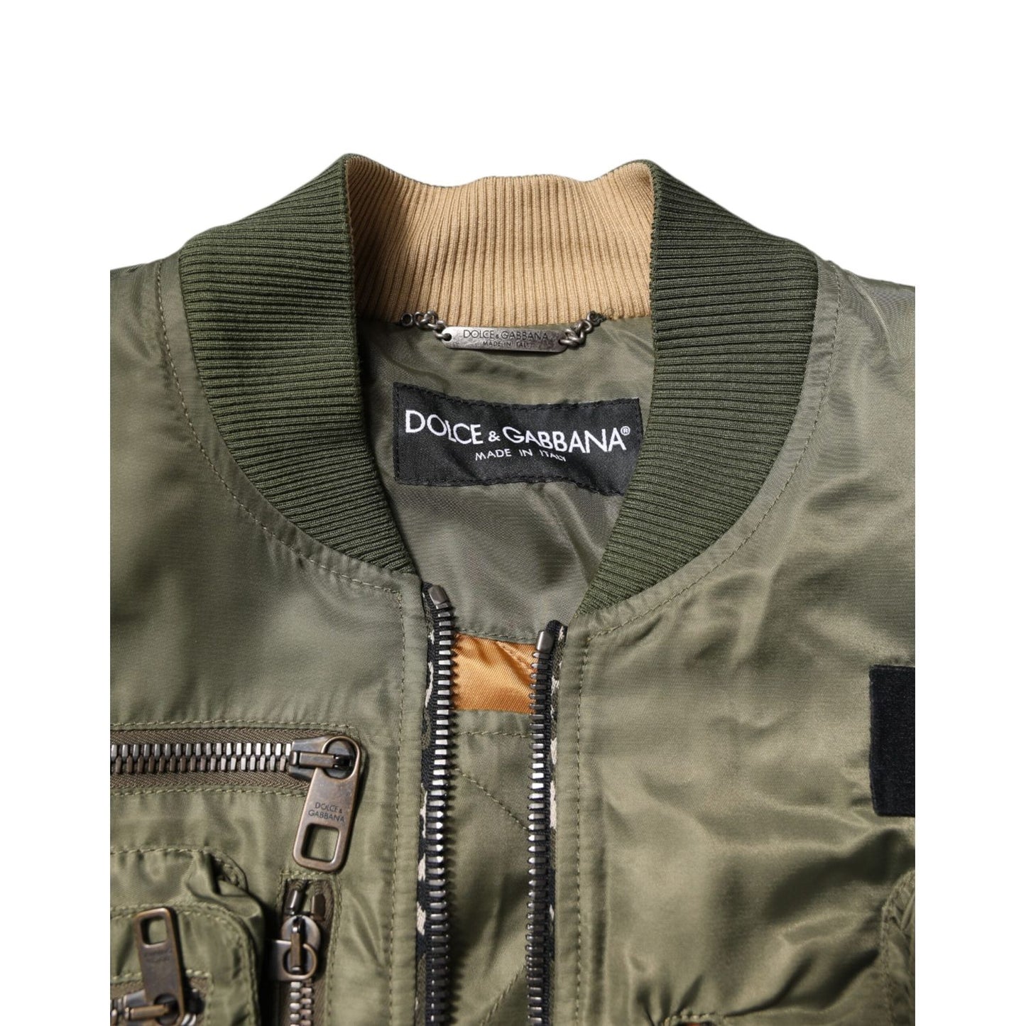 Dolce & Gabbana Green Nylon Full Zip Men Bomber Jacket JKT41369-50