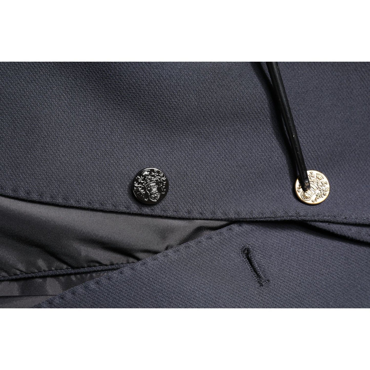 Dolce & Gabbana Dark Blue Cotton Men Jacket Coat Suit Blazer JKT41379-48