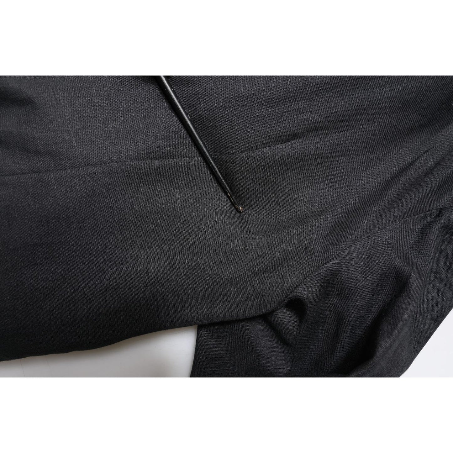 Dolce & Gabbana Black Linen Single Breasted Men Coat Blazer