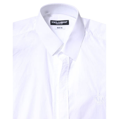 Dolce & Gabbana White MARTINI Cotton Men Formal Dress Shirt