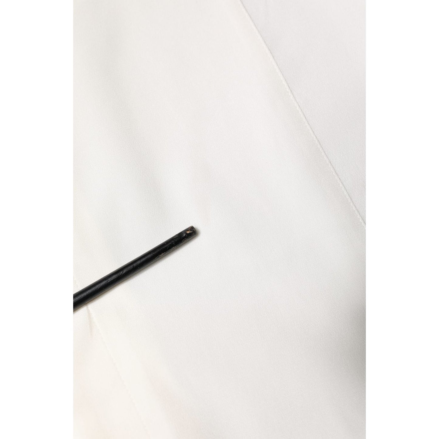 Dolce & Gabbana White Silk GOLD Dress Formal Collared Shirt