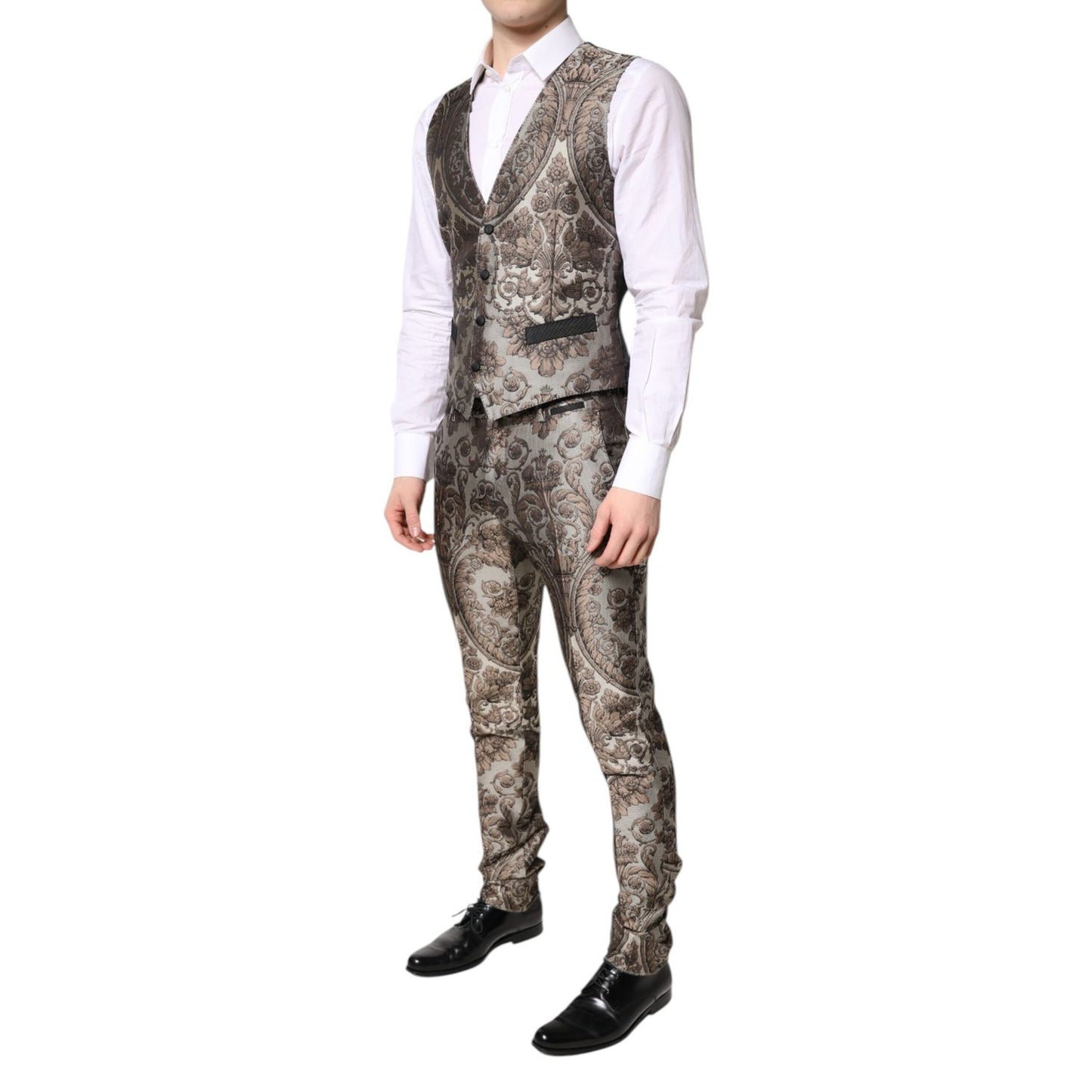Dolce & Gabbana Multicolor Jacquard Single Breasted 3 Piece Suit