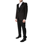 Dolce & Gabbana Black Single Breasted Formal 3 Piece Suit KOS2297-52