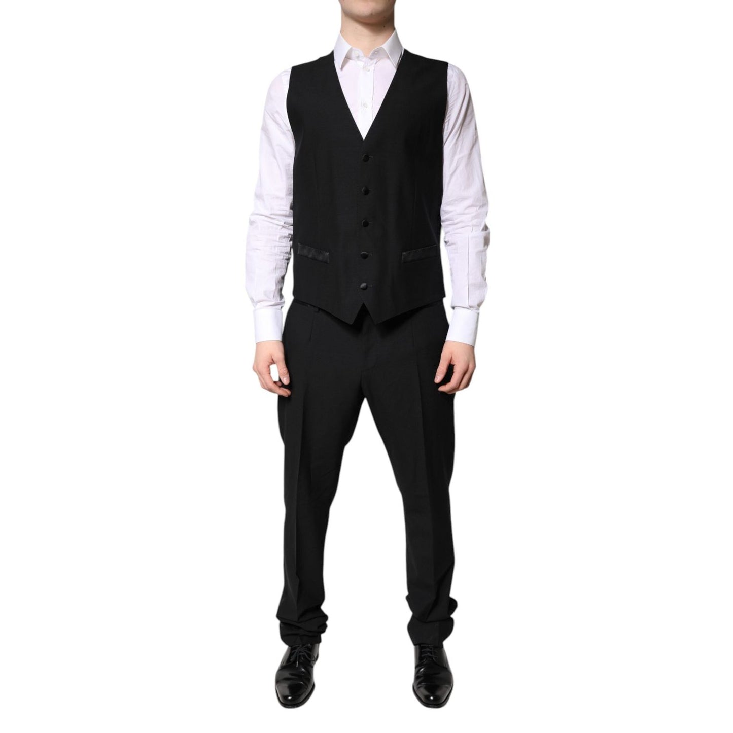Dolce & Gabbana Black Single Breasted Formal 3 Piece Suit KOS2297-52