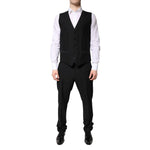 Dolce & Gabbana Black Single Breasted Formal 3 Piece Suit KOS2297-52